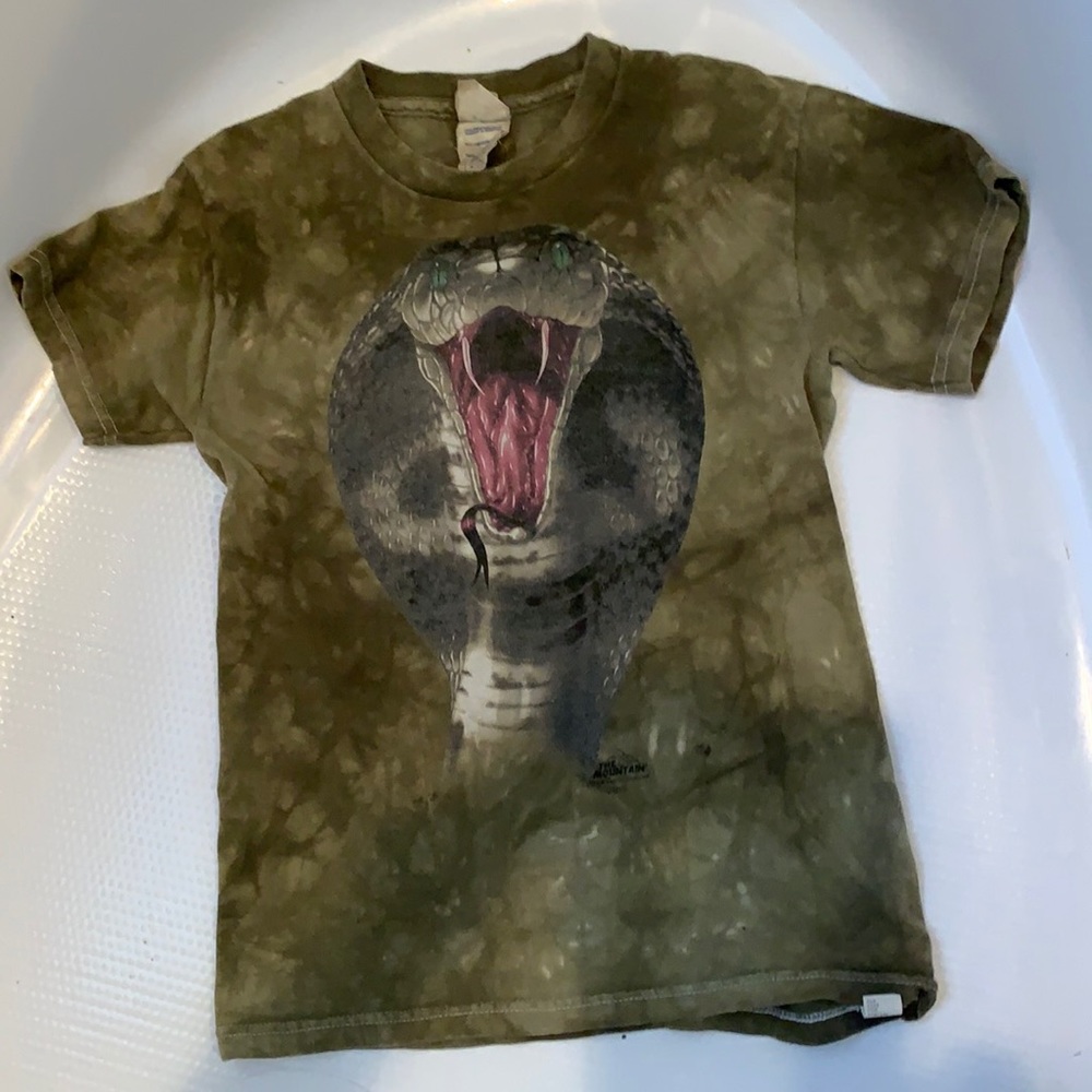 Delta Cobra T shirt cotton top boys size M medium olive green vintage Y2K